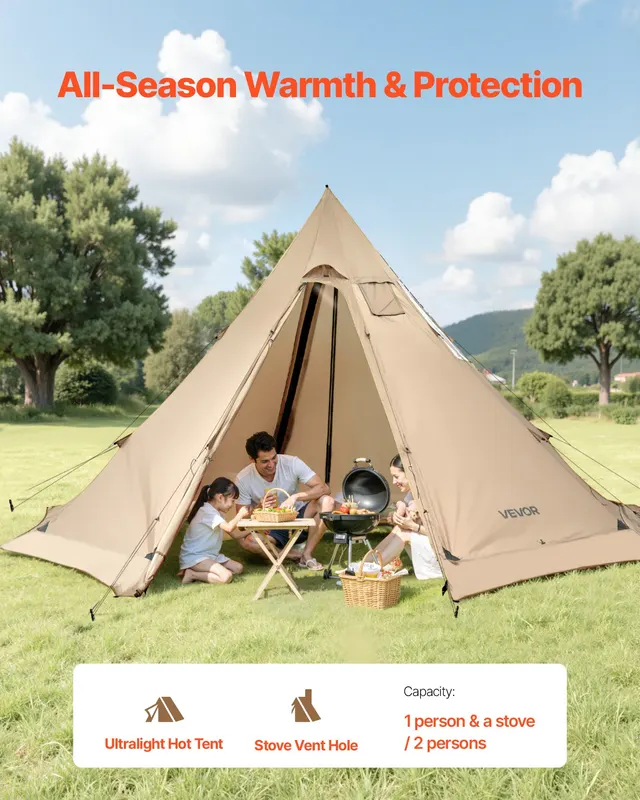 Hot Tent for 4-6 Persons — Portable Winter Tipi Tent with Stove — photo 3