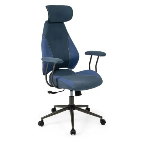 Blue Color Blocking Office Chair with 2D Adjustable Headrest