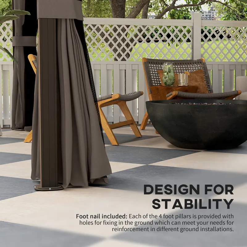 Hardtop Gazebo with Curtains and Netting β photo 4