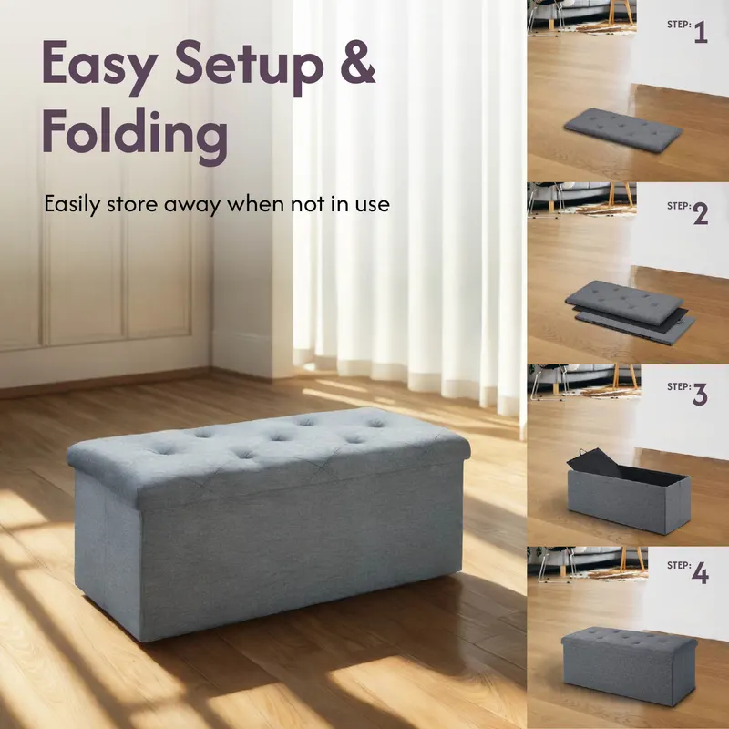 Folding Storage Ottoman Bench β Ottoman Foot Rest β photo 2