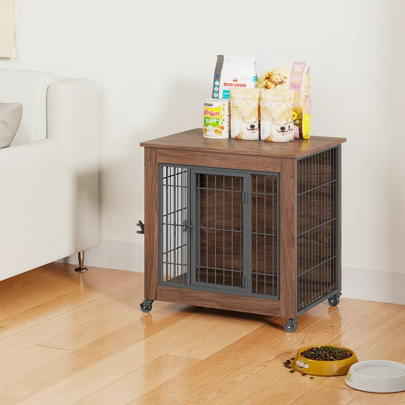 27.2 Dog Crate Furniture with Wheels for Small Dogs — photo 4