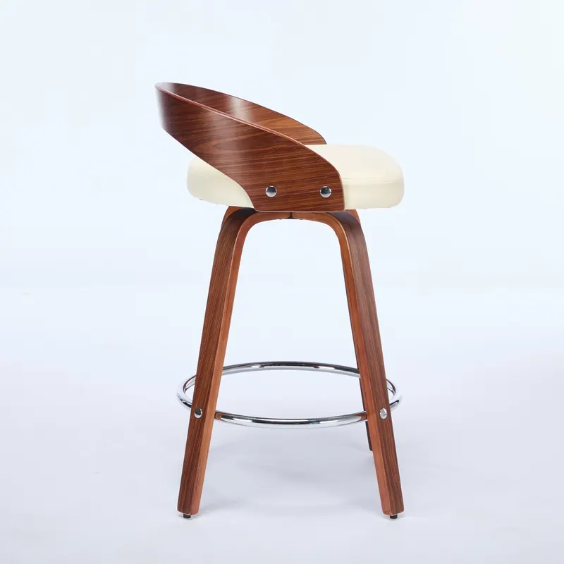 Bar Stools Set of 2 — Swivel Bar Height Stools with Low Back — photo 5