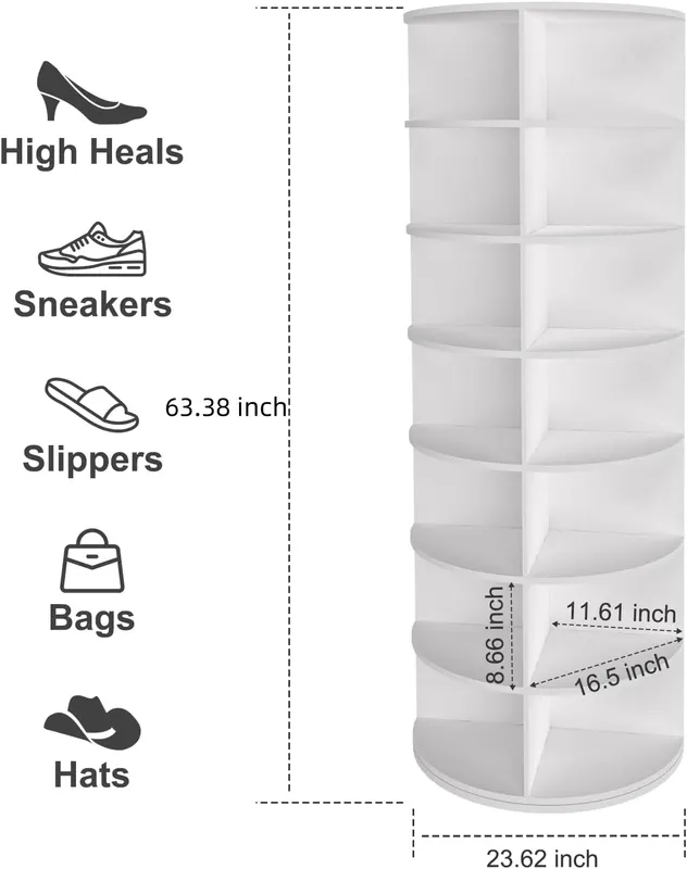 7 Tier Rotating Shoe Rack Tower — photo 2