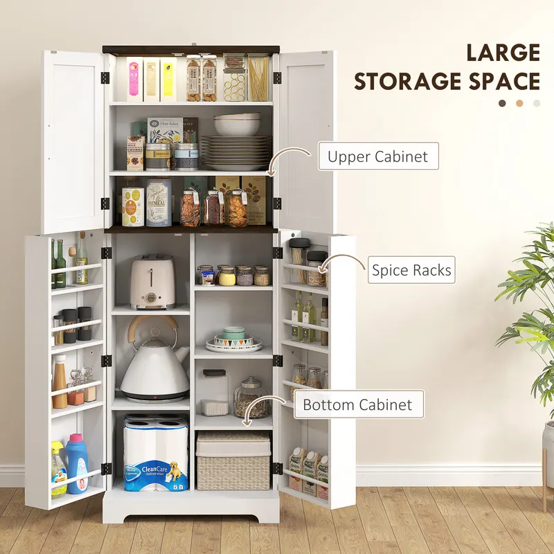 64" Tall Kitchen Pantry Cabinet with Motion Sensor Light β photo 7