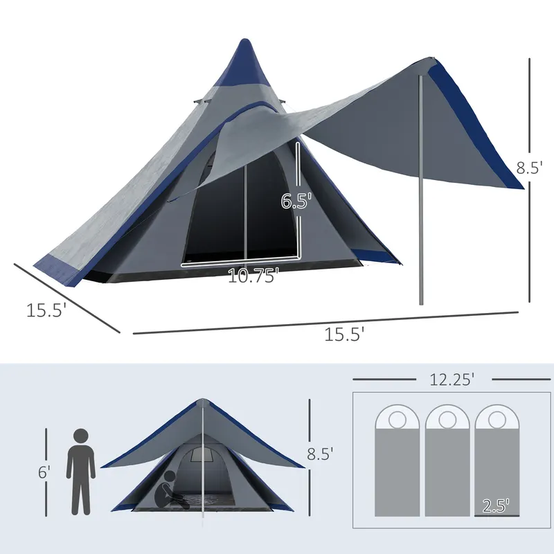 Teepee Tent β Waterproof Camping Tent with Porch Area β photo 7