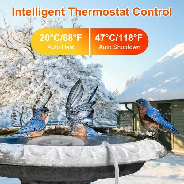 70W Bird Bath Heater for Outdoors Winter Heated Bird Bath Deicer β photo 6