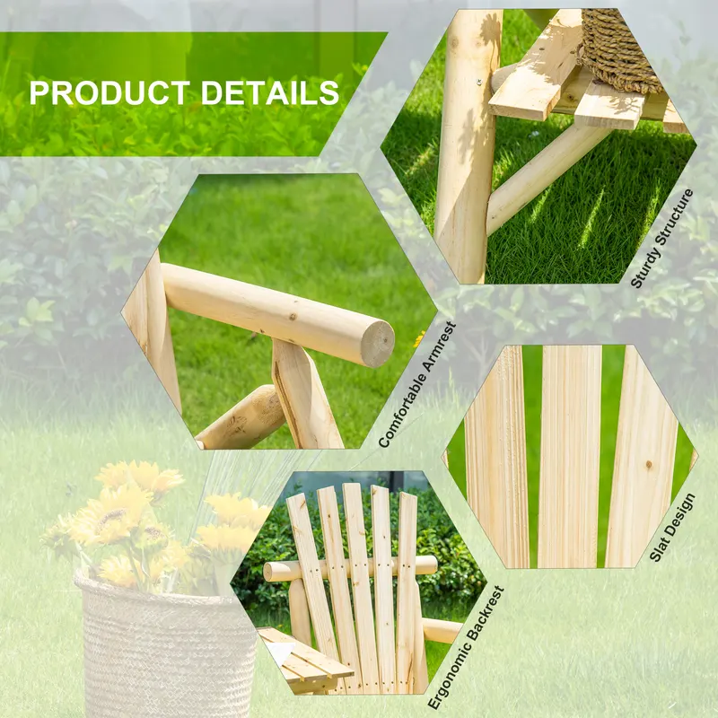 2-Seat Wooden Adirondack Chair — photo 5
