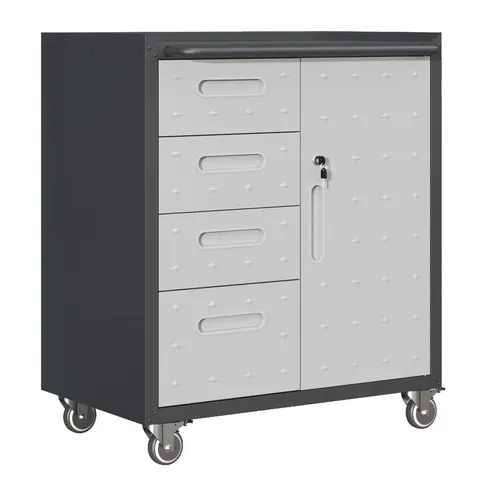 Sturdy Metal Tool Storage Cabinet with Wheels