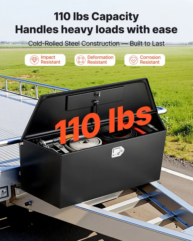 Trailer Tongue Box — 49" X 13.9" X 18.5" Steel Trailer Tongue — photo 5