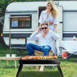 Foldable Charcoal BBQ Grill Stainless Steel Grill Net Easy Setup — photo 7