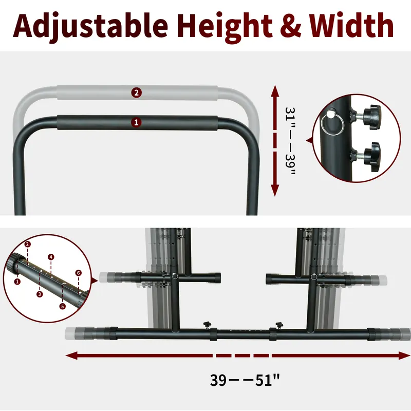 Power Tower Dip Station Pull Up Bar Stand Adjustable Height — photo 3