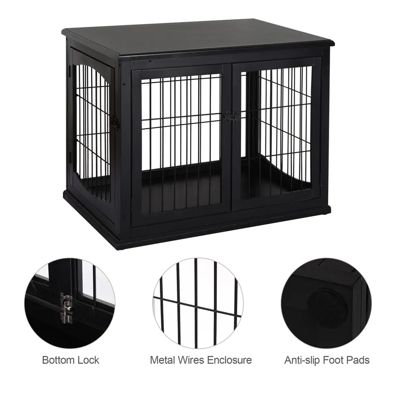 Dog Crate Furniture — 32" Small Dog Cage End Table with 2 Doors — photo 8