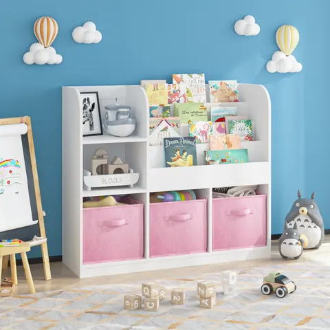 Kids Bookcase and Bookshelf — Multifunctional Bookcase with 3