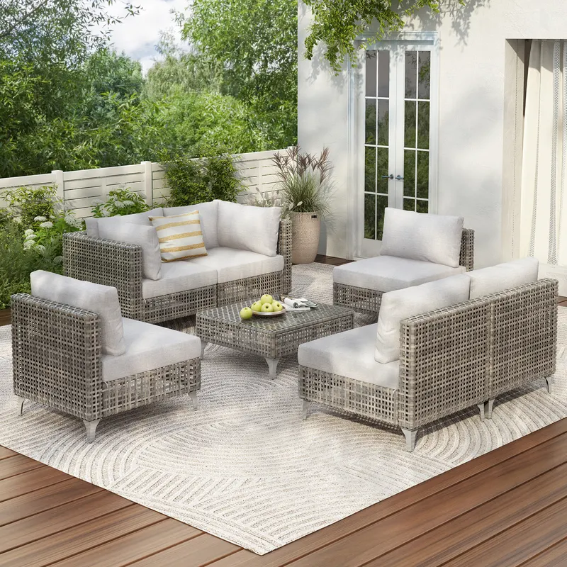 K&k 7-Piece Wicker Patio Furniture Set — photo 5
