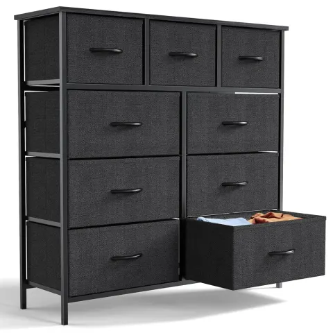 Dresser for Bedroom with 9 Fabric Storage Drawer Wardrobe Tall