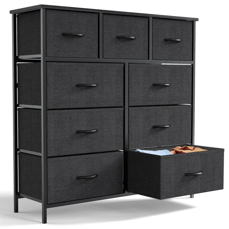 Dresser for Bedroom with 9 Fabric Storage Drawer Wardrobe Tall