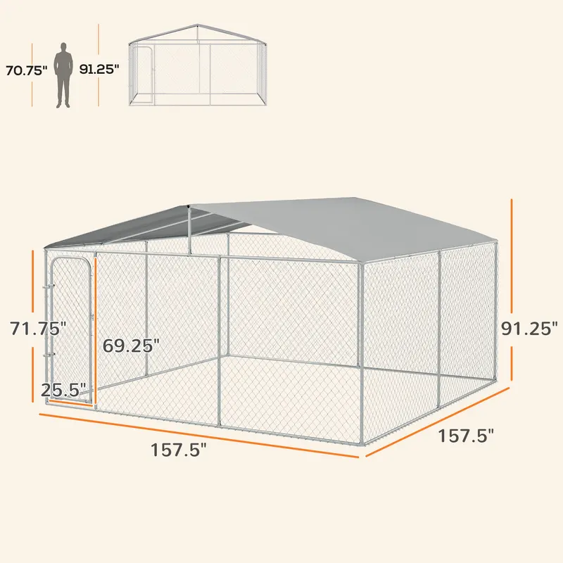 Dog Kennel Outdoor Dog Run w/ Canopy — photo 7