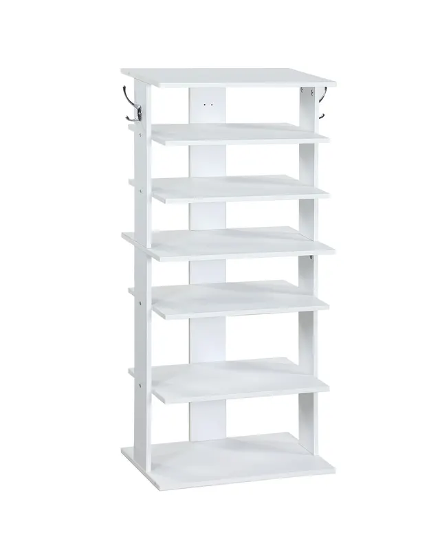 Vertical Shoe Rack — 7 Tier Shoe Storage Organizer with Hooks — photo 5