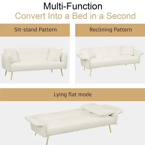 70.1 Inches Futon Sofa Bed — Convertible Double Sofa Bed — photo 4