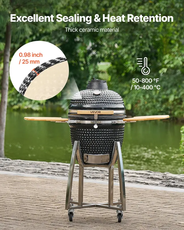 Charcoal Smoker and Grill β 18" Kamado Charcoal BBQ Smoker β photo 4