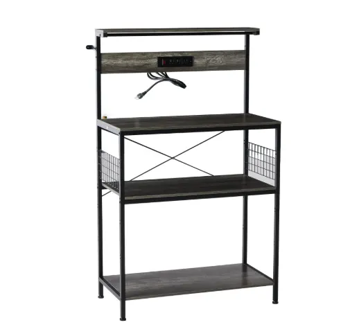 Kitchen Bakers Rack with Power Outlet — photo 2