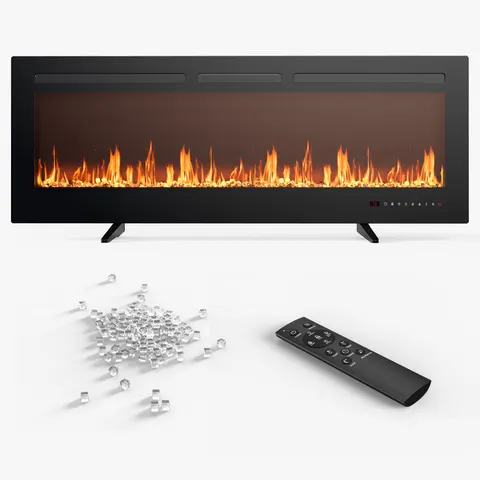 Electric Fireplace β 1500W-750W Wall Mount or Recessed Fireplace