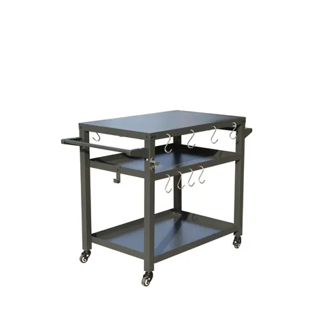 3-Shelf Outdoor Grill Table β Grill Cart with Wheels