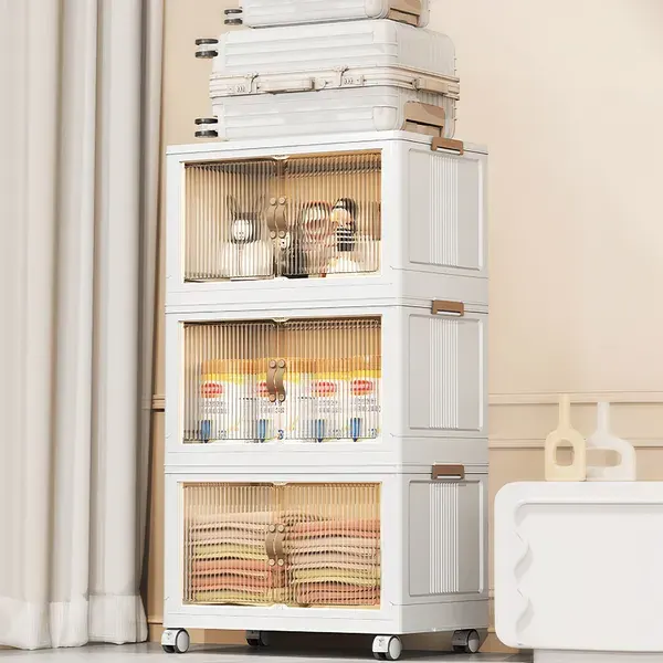 3Pcs Foldable Storage Bins with Lid Front Magnetic Door — photo 2