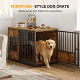 Wooden Dog Crate Furniture — Large Dog Kennel with Storage Top — photo 8