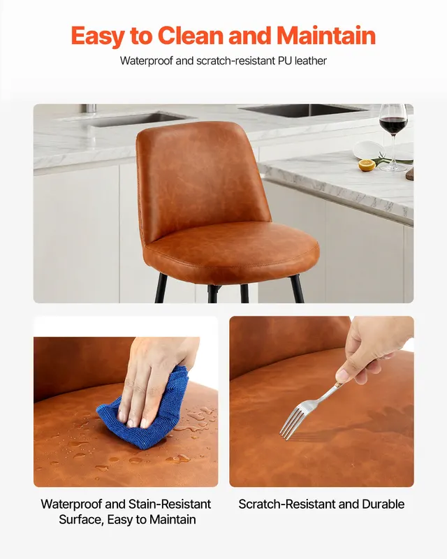 Bar Stool Set of 2 β 27 Inch Counter Height Swivel Stools β photo 3