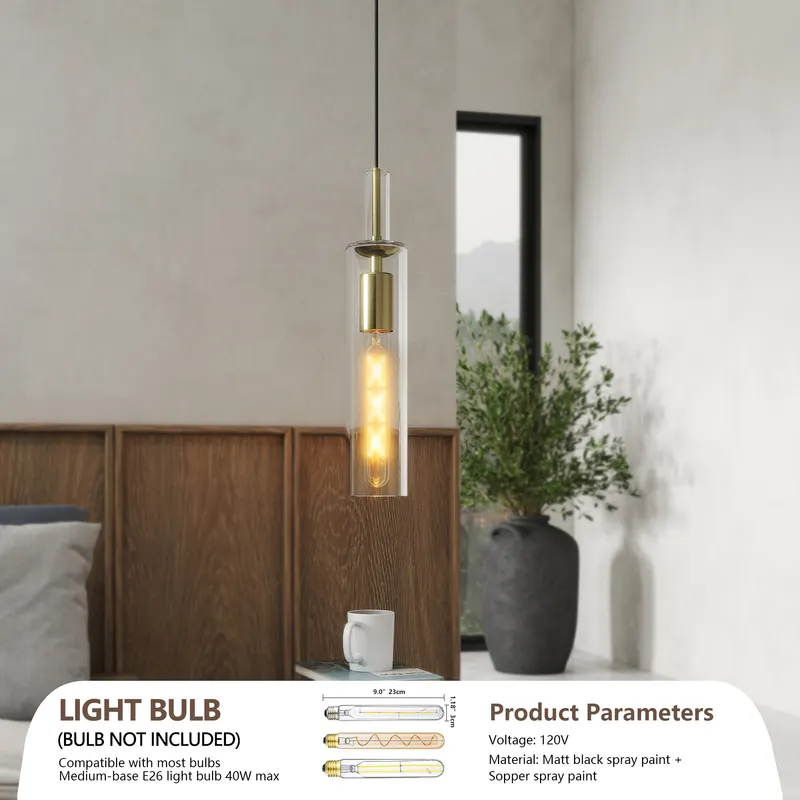 Gold Pendant Light Fixtures β 3 Pack Modern Pendant Lighting β photo 7