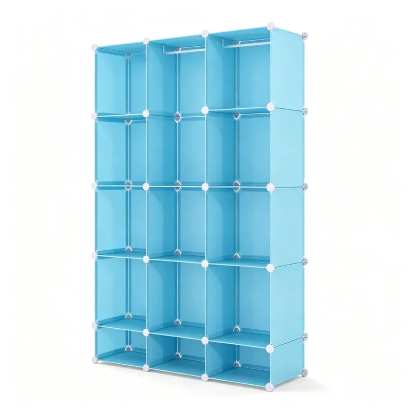 3-Cube Blue Modular Kids Closet — photo 5