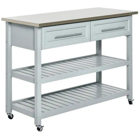 Kitchen Island with Stainless Steel Top