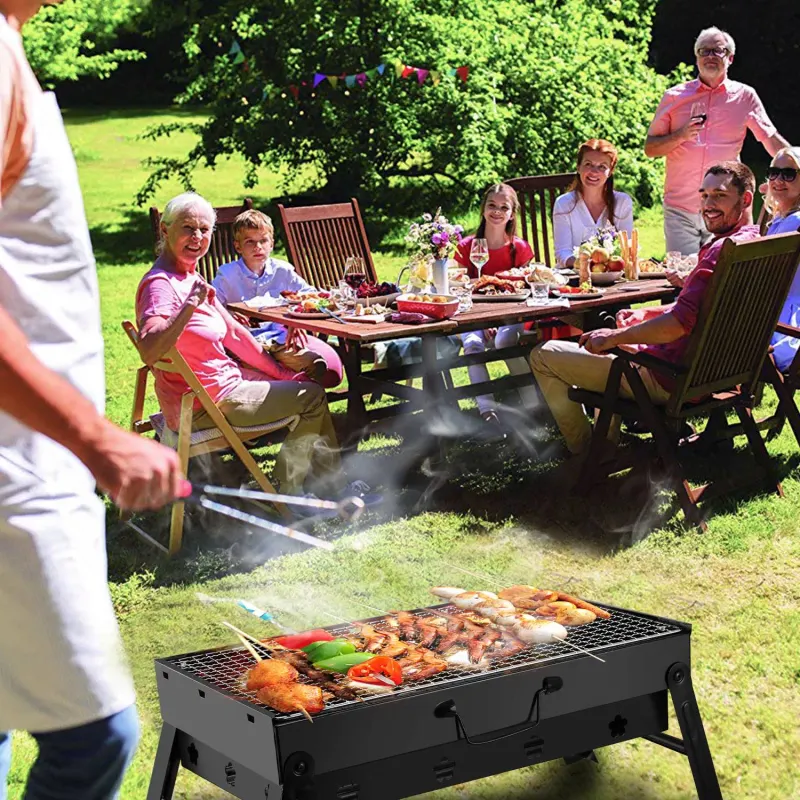 Portable BBQ Grill Foldable Charcoal Grill Lightweight Smoker