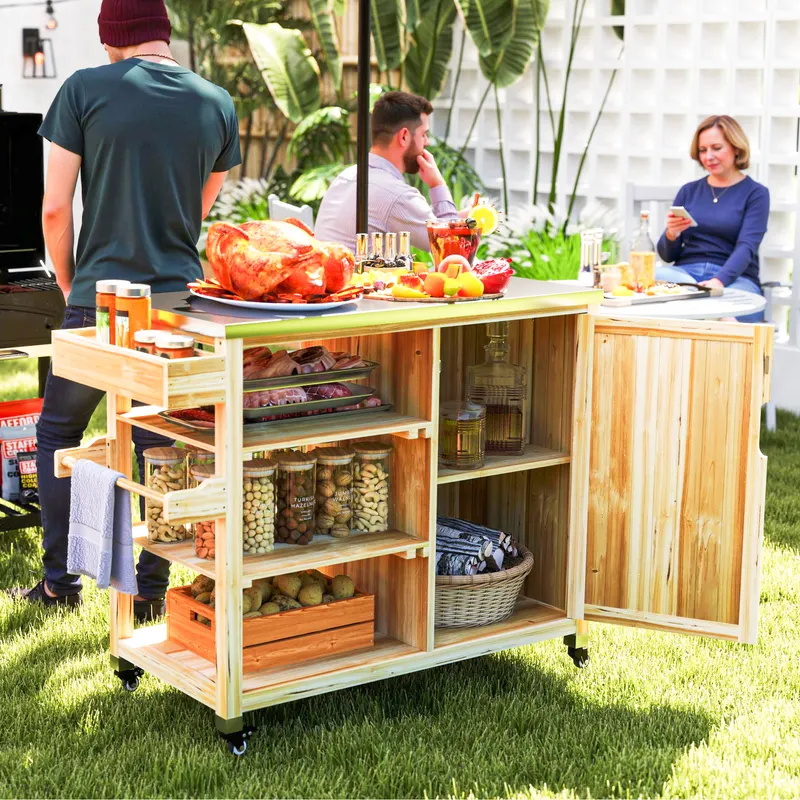 Outdoor Grill Cart with Stainless Steel Top — photo 7