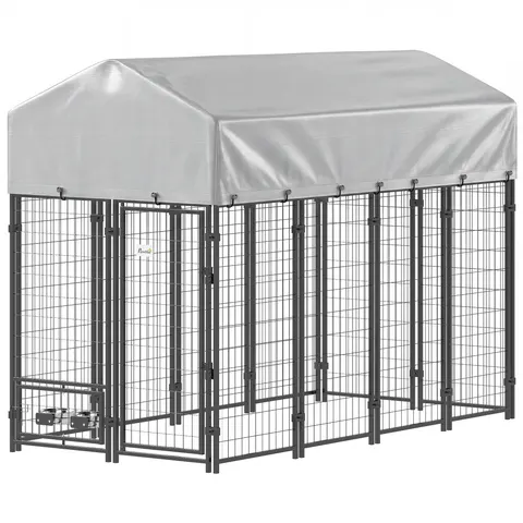 Outdoor Dog Kennel — Dog Kennel Outside Run with 360° Rotating