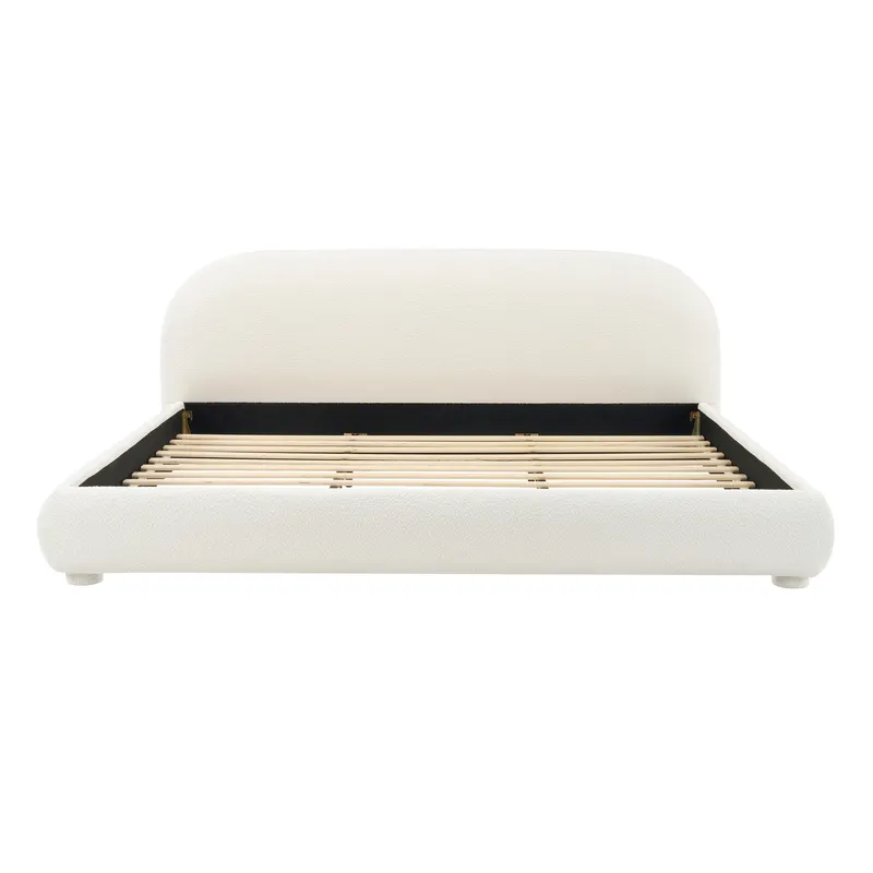 Cream Style Fabric Upholstered Bed — photo 3