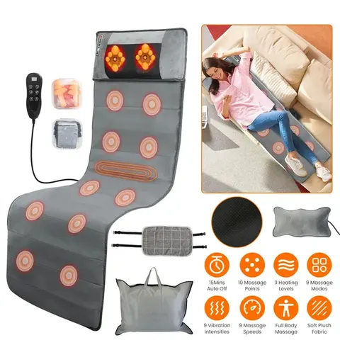 Full Body Electric Massage Mat with Heat Vibration Massage Pad