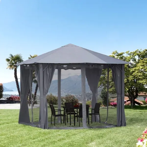 10ft X 10ft Patio Gazebo-Black-AS β photo 2