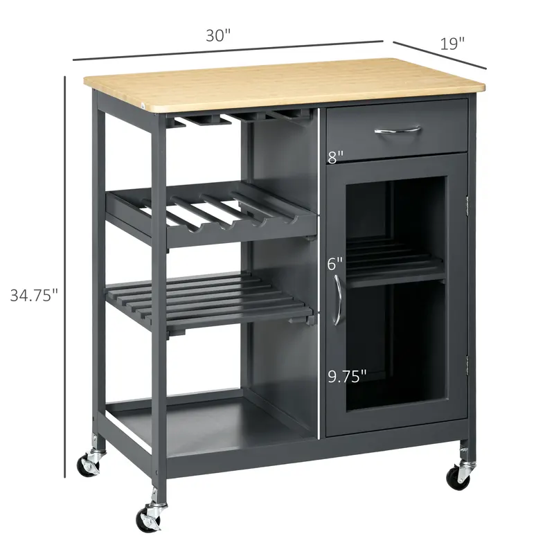 Rolling Kitchen Island with Storage — photo 3
