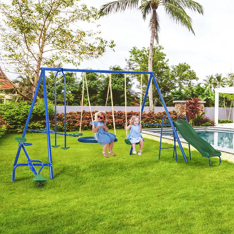 Swing Set for Backyard — 5 in 1 Outdoor Playset for Kids — photo 2