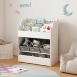 Kids Bookshelf with Storage Bins and Drawer — photo 4