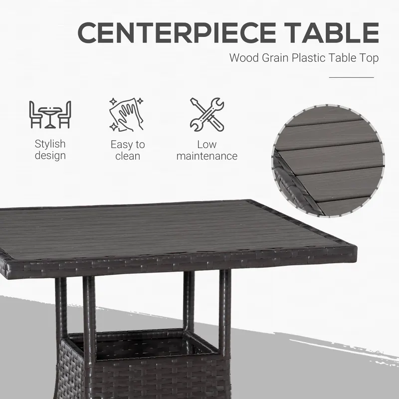 3 Piece Patio Bistro Set β PE Wicker Furniture Conversation Set β photo 8