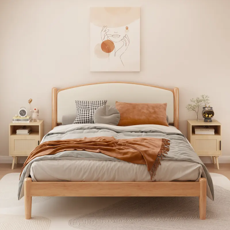 22.83'' H Rattan Nightstand β Side Table with Door Open Shelf β photo 5