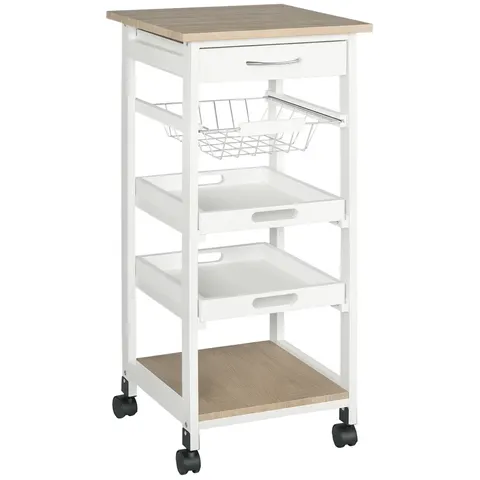 Mobile Kitchen Cart — Rolling Kitchen Island with Storage