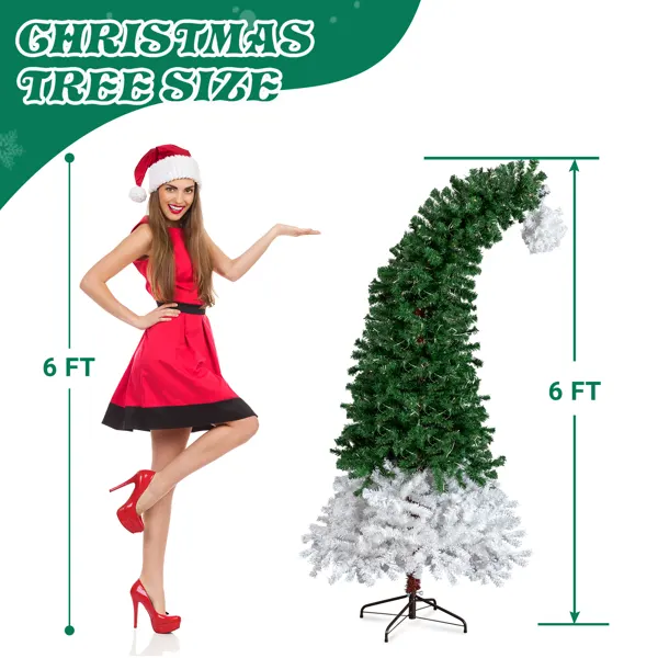 6 FT Santa Hat Style Pre-lit Christmas Tree β photo 3