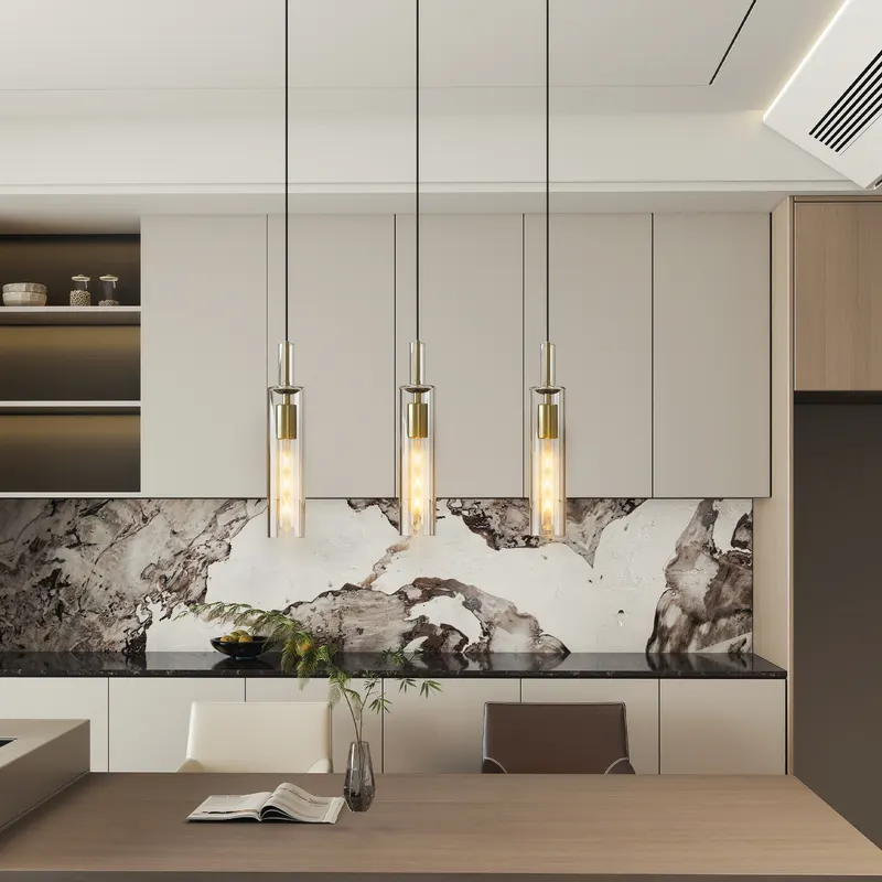 Gold Pendant Light Fixtures β 3 Pack Modern Pendant Lighting β photo 3