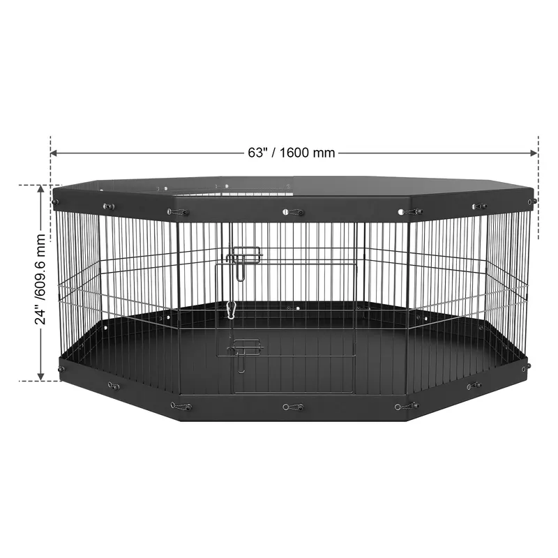 Dog Playpen — 8 Panels Foldable Metal Dog Exercise Pen with Top — photo 5