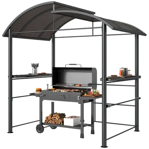 Outdoor Grill Gazebo Canopy Shelter with Vented PC Roof