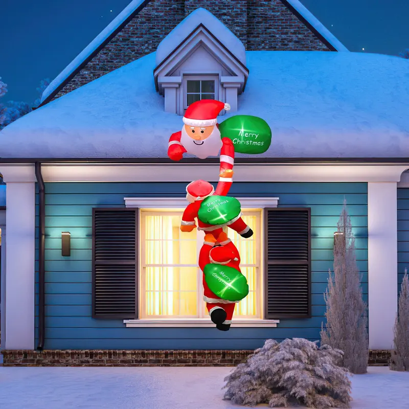 8FT Climbing Inflatable Santa Claus with Light Hanging Blow Up — photo 7